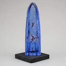 Bertil Vallien Glass Sculpture The Sky Is The Limit For Kosta Boda Sweden Height 32 Cm Glass Mosaic Art Glass Sculpture Studio Glass