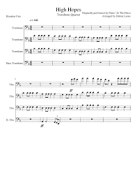 Sevillana easy sheet music for french horn. High Hopes Sheet Music For Trombone Trombone Bass Brass Quartet Musescore Com