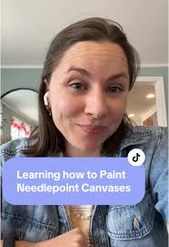 You can paint needlepoint canvases too! 🎨 with Abigail Cecile Needlepoint  #needlepointcanvas #stitchpainting #abitcheekyndlpt  #abigailcecileneedlepoint #abigailcecile