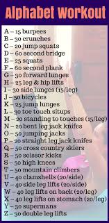 This Alphabet Workout Challenge Has Different Work Outs For Each Letter Of The Alphabet Compl Alphabet Workout Spell Your Name Workout Cross Training Workouts