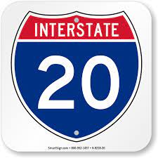 Https Www Roadtrafficsigns Com Img Lg K Interstate 20 Sign K 9218 20 Png Highway Signs Signs Interstate