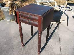 Antique 2 Drawer Primitive Sheraton Side Table Night Stand 1840 S Drop Leaf 239 1800 1899 Phot Victorian Home Decor Early American Furniture Furniture Decor