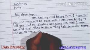 An informal letter should consist of: Letter To Father Letter Writing Write A Letter To Your Father Telling Them About Your Studies Youtube