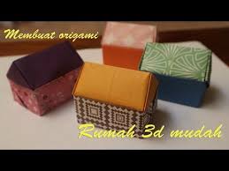 Origami Rumah Kertas Cara Membuat Origami Rumah 3d Youtube