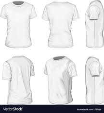 Mens White Short Sleeve T Shirt Design Templates Vector Image On Vectorstock T Shirt Design Template Polo Shirt Design Tshirt Designs