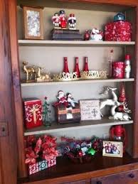 How To Decorate Christmas Bookcase 2013 Christmas Red Decor Ideas 2013 Christmas Bookc Christmas Bookshelf Christmas Decorations Living Room Bookcase Decor