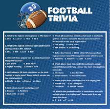The nfl season is slowly inching its way to the playoffs, and fans of the teams that are poised to make a super bowl run are enjoying life right now, while fans of the bottom level teams in the nfl are patiently waiting for the nfl draft to. 8 Best Printable Football Trivia Questions And Answers Printablee Com