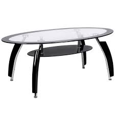 Oval coffee table,les ailes de la voix round oval glass top coffee table modern tempered glass center table sofa side cocktail tables for living room bedroom. Elena Oval Black Clear Glass Coffee Table Dining Glass Furniture