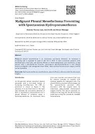 The purpose of this guideline is to provide recommendations for the management of patients with malignant pleural mesothelioma (mpm), an aggressive tumor with a . Pdf Malignant Pleural Mesothelioma Presenting With Spontaneous Hydropneumothorax Andi Dirhan Takdir Academia Edu