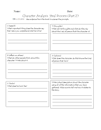 There are multiple handouts for individual work or group work! Englishlinx Com Character Analysis Worksheets