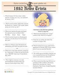 1960s trivia answers history 1. American Games Trivia High School Reunion Quotes American Games