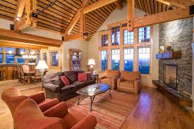 Zooey deschanel renovated her best friend's home into an open concept 20 photos. Brasada Ranch Home Living Room With Dining And Kitchen Open Floor Plan Rustic Living Room Other By Western Design International Houzz