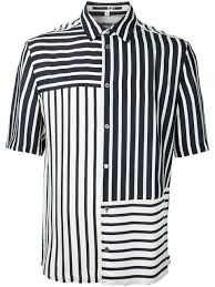 Black And White Vertical Striped Shirt Mens Mcq By Alexander Mcqueen Mcq Alexander Mcqueen Short Sleeve River Shirt In Striped Off White Modesens Black And White Design Mcq Alexander Mcqueen River Shirts