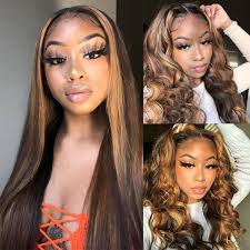 Maintain the cool color of the blonde strands of hair by regularly shampooing with bed head by tigi. Honey Blonde Highlight Wigs Straight And Body Wave Lace Front Wigs Pre Plucked Supernova Hair