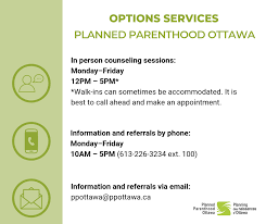 Our Options Counseling Hours Planned Parenthood Ottawa Facebook