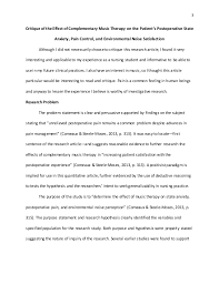 Quantitative critique, research paper example. Quantitative Research Article Critique