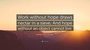 Ruku (a nickname presented by her family/friends) will face many difficulties such as death, weakness, blackmail, lies, trust, secrets, starvation, poverty, and most importantly hope. Samuel Taylor Coleridge Quote Work Without Hope Draws Nectar In A Sieve And Hope Without An