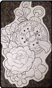 Outlines Sketch Tattoo Design Clock Tattoo Design Clock Tattoo Open pocket watch tattoo design. outlines sketch tattoo design clock