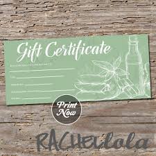 Check spelling or type a new query. Printable Green Spa Gift Certificate Template Spring Etsy