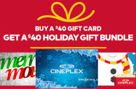 Purchase a $40 cineplex gift card and you'll get a $40 holiday gift bundle full of great offers! Cineplex Holiday Gift Bundles 2016 Deals From Savealoonie