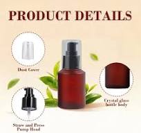 1PCS 30ML 1OZ Rose Red Empty Frosted Glass Pump Bottle with Transparent Cap  Emulsion Lotion Essence Holder Refillable Portable Durable Cosmetic ...