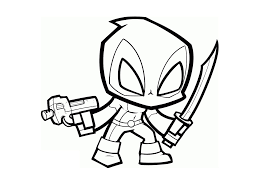 Deadpool's weekly challenges are challenges in fortnite: Nice Chibi Deadpool Coloring Pages Free Colouring Deadpool Book Online Pictures Ecolorings Info