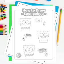 Draw the eyes and a mouth. How To Draw Spongebob Fun Free Printable Tutorial
