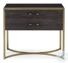 Chinese walnut, metal, veneer finish detail: Caracole Modern Black Stained Ash And Cerused Oak Remix 2 Drawer Nightstand From Caracole Coleman Furniture