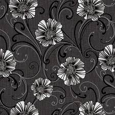 A S Creation Liberty Blown Vinyl Dark Grey White Wallpaper Departments Diy At B Q Grey And White Wallpaper Black And Silver Wallpaper Vinyl Wallpaper