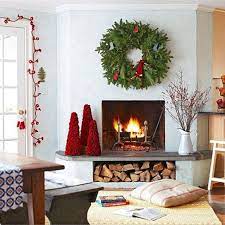 Arredare Casa A Natale Caminetto Di Natale Mensole Del Camino Natalizie Natale Moderno