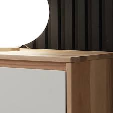 Buffet bois massif aspects bruts pieds métal, 4 portes. Bahut Moderne Blanc Et Bois Sofamobili
