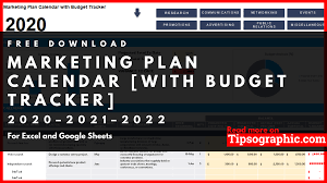 Marketing Plan Calendar Template With Budget Tracker For Excel Free Download 2020 2021 2022 Marketing Plan Excel Calendar Template Budgeting