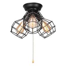 2020 popular 1 trends in lights & lighting, home improvement, home & garden, tools with lighting pull chain and 1. 3 Light Vintage Industrial Wire Cage Pull String Ceiling Light Fixture On Sale Overstock 24307424