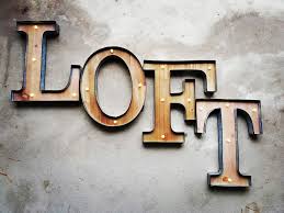 Loft Wandbuchstaben Ledbuchstaben Aus Holz Und Metall Leuchtbuchstaben Led Buchstaben Holzbuchstaben