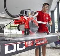 Rubi DC 250 1200 Wet Cut Bridge Saw: Electric Tile Cutter 110v (Weekly Hire)