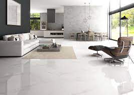 Polishing gives shining effect to the marble floor. White Marble Effect Polished Porcelain Floor Tile 800 X 800mm 19 98 M