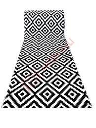 N11pro'dan güvenle satın alım yapabilirsiniz. Sarar Hali Piramit Desen Siyah Beyaz Jel Taban Kaydirmazli Kesme Yolluk Hali