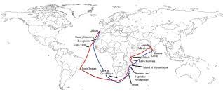 Outward journey of 2nd portuguese india armada (pedro alvares cabral, 1500), showing also the likely route of the stray ship of diogo dias. File Cabral Voyage Png Wikimedia Commons