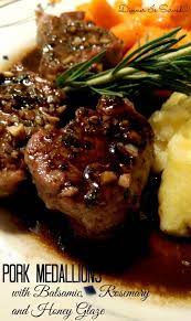 Pork Medallions With Balsamic Rosemary Honey Glaze Pork Fillet Recipes Pork Entrees Pork Medallion Recipes