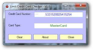 Online credit card number checker: Download Limit Credit Card Checker 1 0