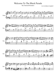My Chemical Romance Welcome To The Black Parade Ukulele Chords My Chemical Romance Music Chords Sheet Music Piano Sheet Music
