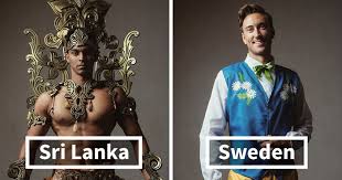 Museo de indonesia que representa los vestidos tradicionales de indonesia. Mister Global Contestants Dress In Their National Costumes And Look Like Video Game Bosses Bored Panda