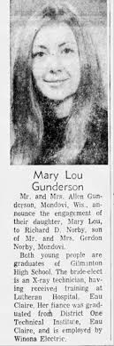 Mary Lou Gunderson, Richard Norby Engagement