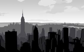 Black And White Cityscape Cartoon New York City Skyline Hd Wallpaper Vector Desktop Wallpaper City Skyline Skyline Cityscape