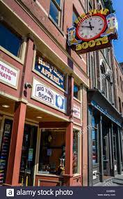 Big Time Boots Store On Lower Broadway In Downtown Nashville Tn Along Side Honky Tonk Bars Is A Renowned Entertainment District Stock Photo Alamy