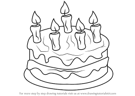 Romantic birthday cake for your love: Learn How To Draw Cake With Candles Cakes Step By Step Drawing Tutorials