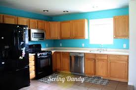Turquoise Kitchen Walls Wood Cabinets Tan Tile Floor Paint For Kitchen Walls New Home Designs Kitchen Themes