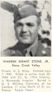 PVT Warren Grant Stone Jr. (1923-1944)