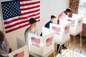 Download Premium Image Of American At A Polling Booth 1223754 In 2020 American Flag Background Independence Day Poster Blog Resources