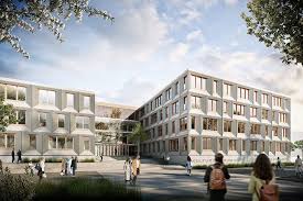 Wettbewerb Fur Das Bildungs Und Kulturzentrum Dietrich Bonhoeffer Gymnasium In Wiehl Ents Architektonische Prasentation Architektur Visualisierung Architektur